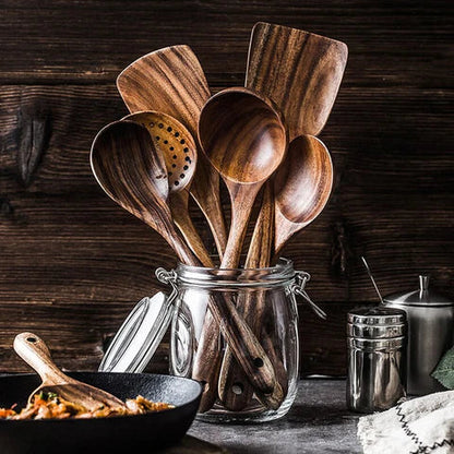 TimelessTeak Spatels | Gezonde Keuze | Geen Beschadigde Potten en Pannen Meer! Bespaar Gelijk!