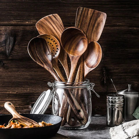 TimelessTeak Spatels | Gezonde Keuze | Geen Beschadigde Potten en Pannen Meer! Bespaar Gelijk!